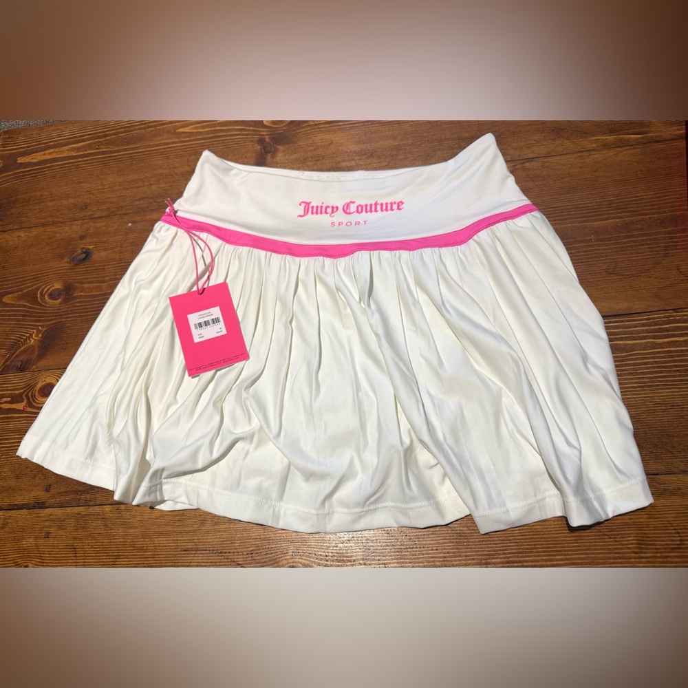 Juicy Couture White Mini Skirt with Pink Trim